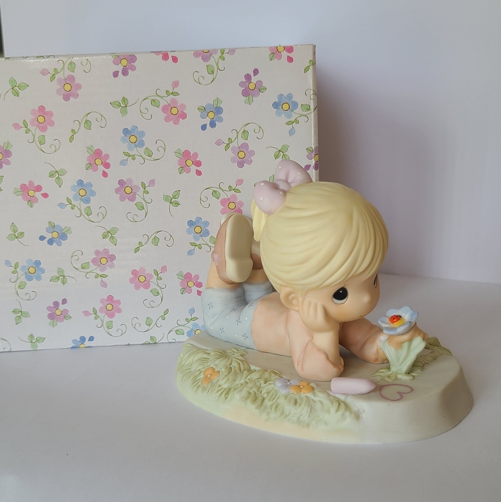 Vintage Precious Moments Blessed with Miracles Collectible Porcelain Figurine
